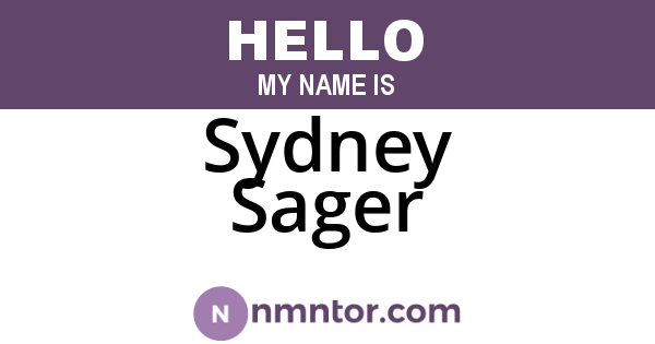 Sydney Sager