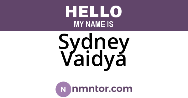 Sydney Vaidya