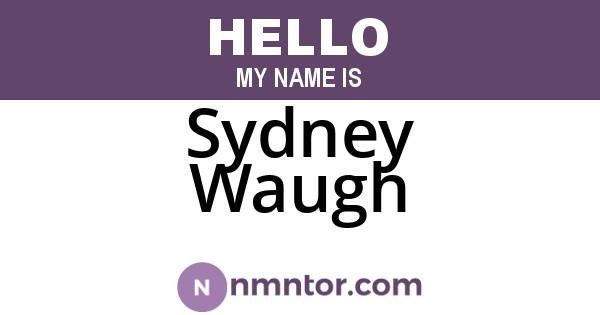 Sydney Waugh
