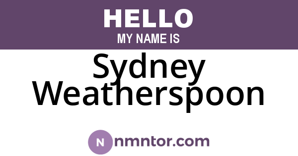 Sydney Weatherspoon