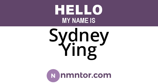 Sydney Ying