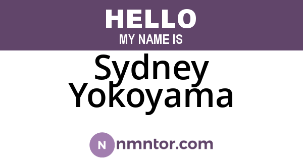 Sydney Yokoyama