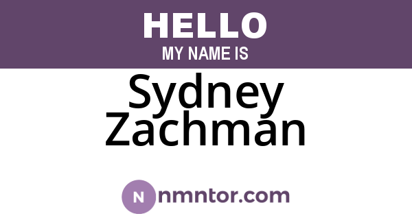 Sydney Zachman