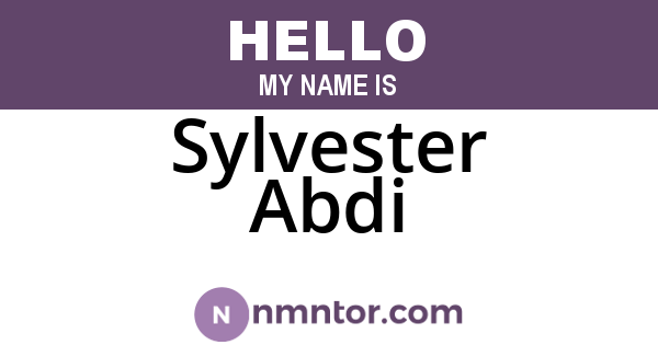 Sylvester Abdi