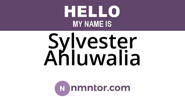 Sylvester Ahluwalia