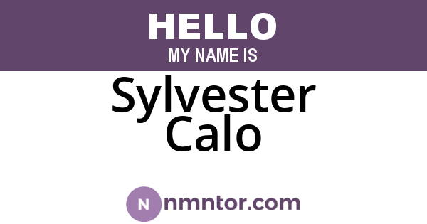 Sylvester Calo