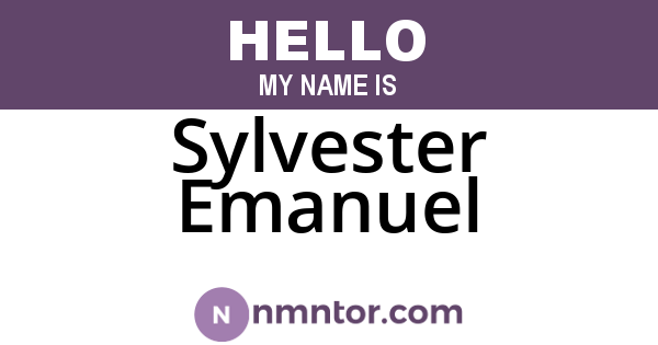 Sylvester Emanuel