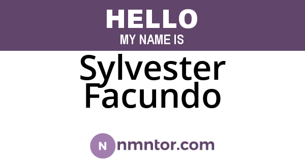 Sylvester Facundo