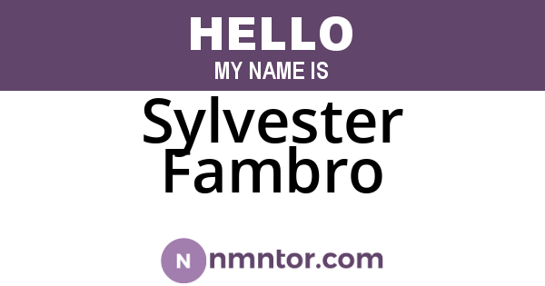 Sylvester Fambro