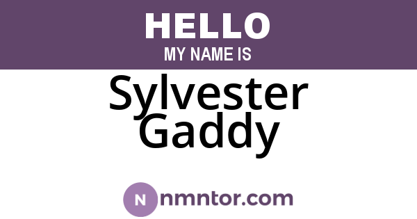 Sylvester Gaddy