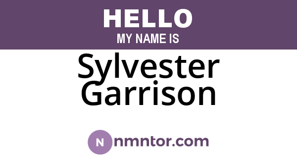 Sylvester Garrison