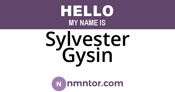 Sylvester Gysin