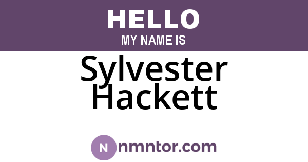 Sylvester Hackett