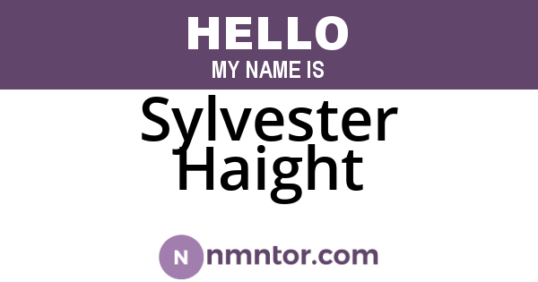 Sylvester Haight