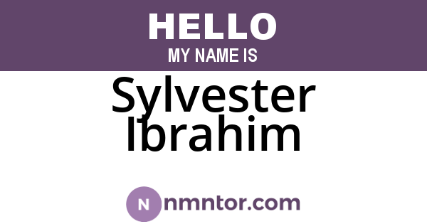 Sylvester Ibrahim