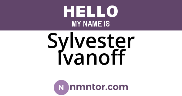 Sylvester Ivanoff