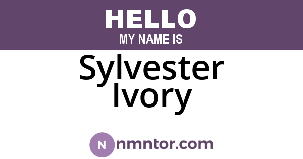 Sylvester Ivory