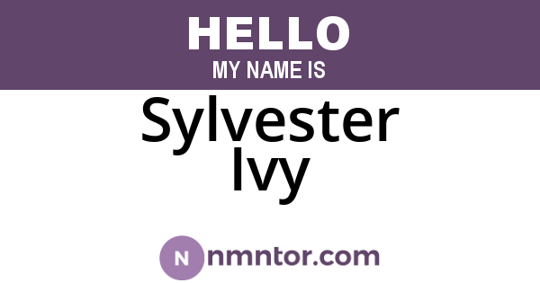 Sylvester Ivy