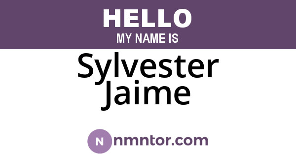 Sylvester Jaime