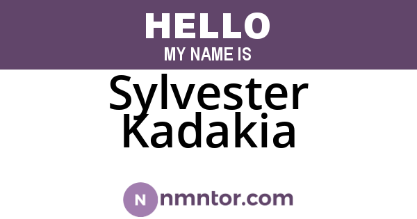Sylvester Kadakia