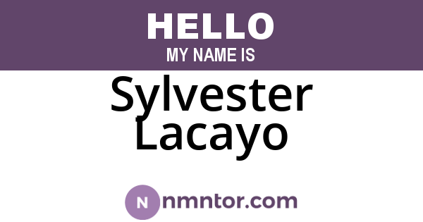 Sylvester Lacayo