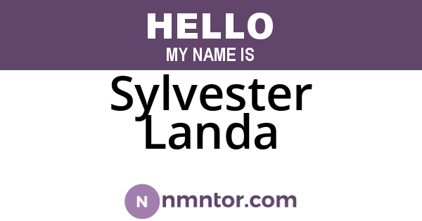 Sylvester Landa