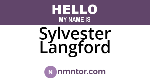 Sylvester Langford