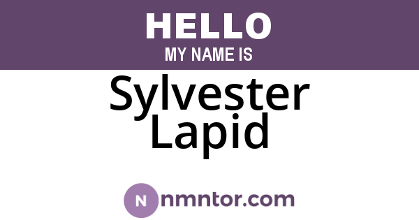 Sylvester Lapid