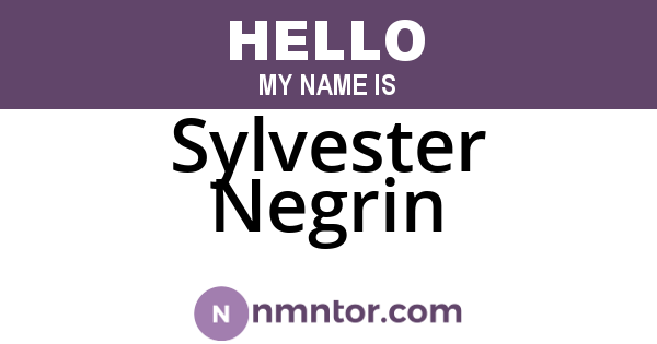 Sylvester Negrin