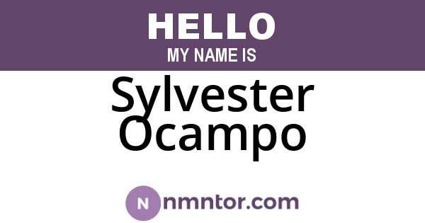 Sylvester Ocampo