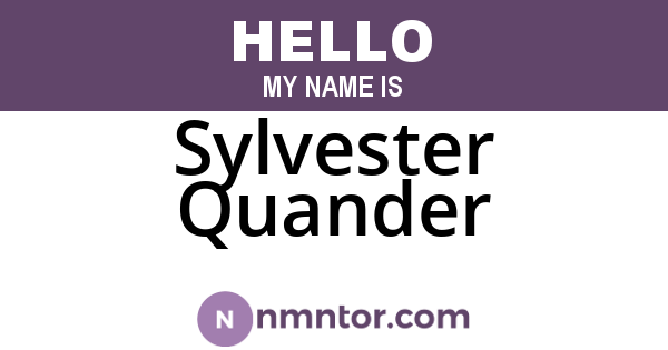 Sylvester Quander