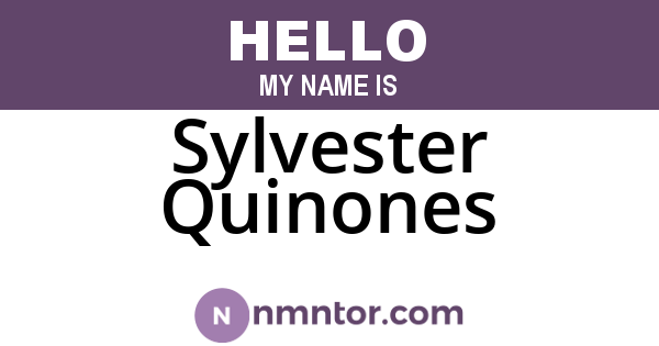 Sylvester Quinones