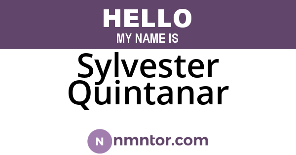 Sylvester Quintanar