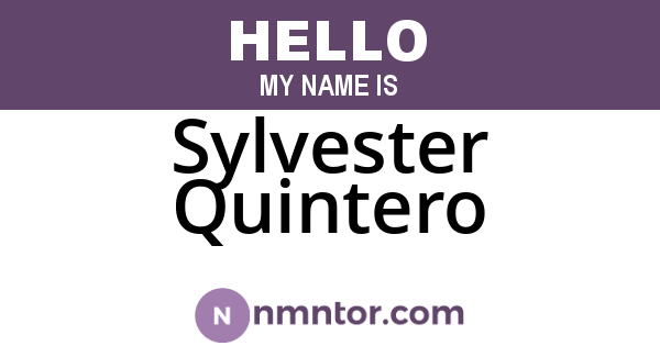 Sylvester Quintero