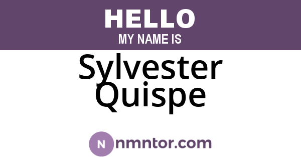 Sylvester Quispe