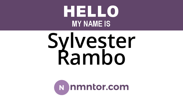 Sylvester Rambo