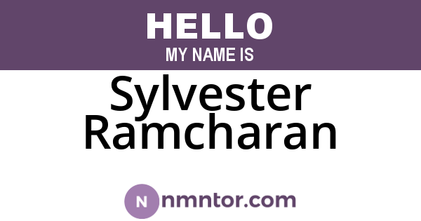 Sylvester Ramcharan