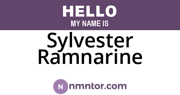 Sylvester Ramnarine