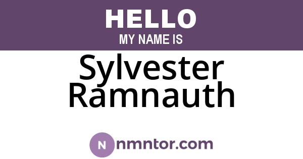 Sylvester Ramnauth