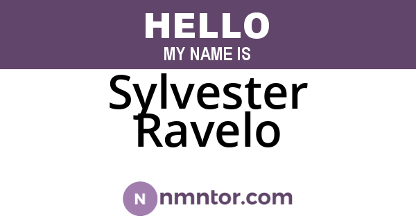 Sylvester Ravelo