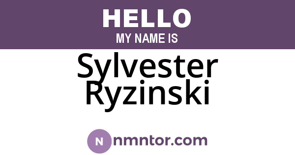 Sylvester Ryzinski