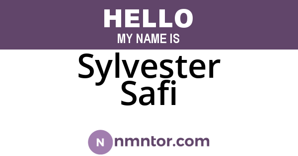 Sylvester Safi
