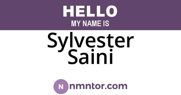 Sylvester Saini
