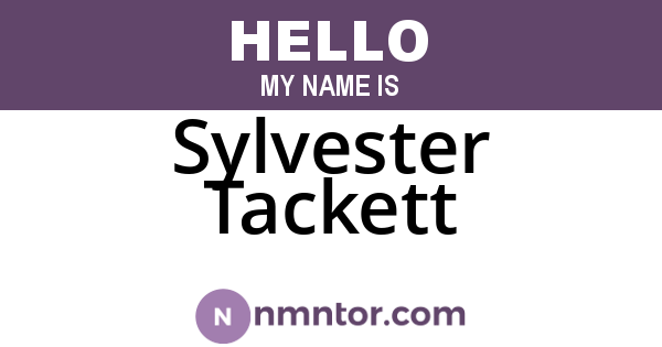 Sylvester Tackett