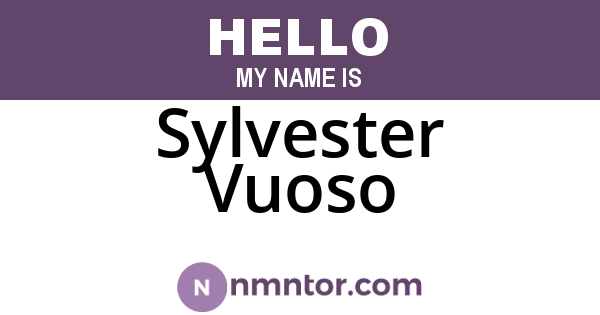 Sylvester Vuoso