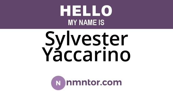 Sylvester Yaccarino