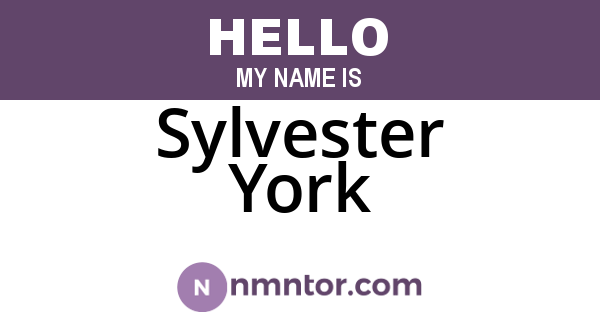 Sylvester York