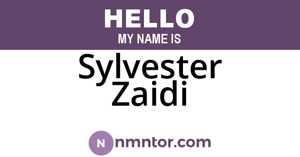 Sylvester Zaidi