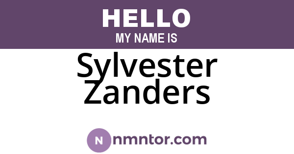 Sylvester Zanders