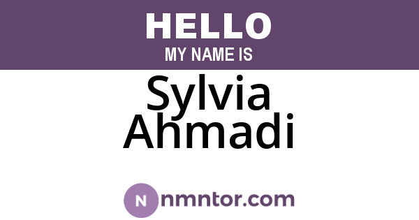 Sylvia Ahmadi